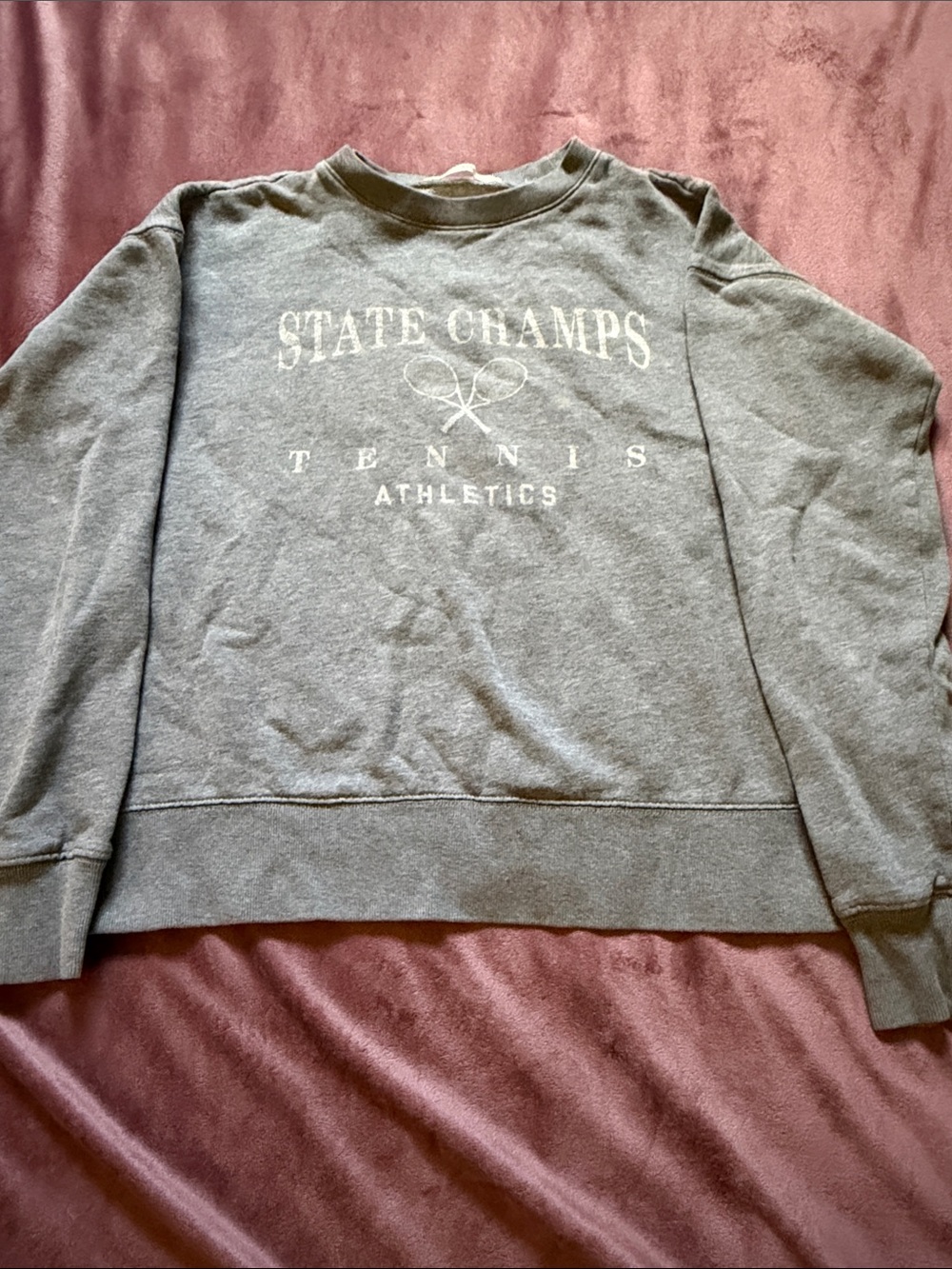 Aeropostale Gray Crewneck Sweatshirt with 'State Champs Tennis Athletics' Print